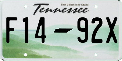 TN license plate F1492X