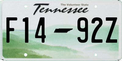 TN license plate F1492Z