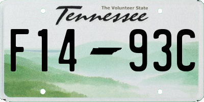TN license plate F1493C