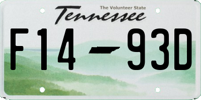 TN license plate F1493D