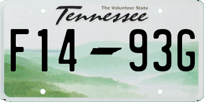 TN license plate F1493G