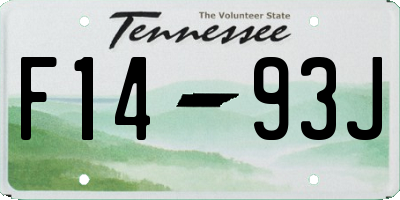 TN license plate F1493J
