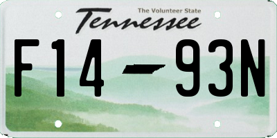TN license plate F1493N