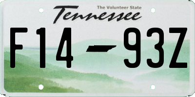 TN license plate F1493Z