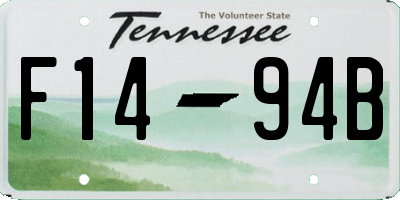 TN license plate F1494B