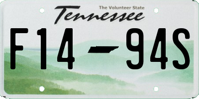 TN license plate F1494S