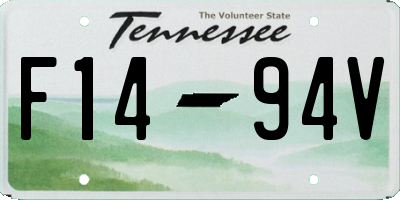TN license plate F1494V
