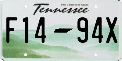 TN license plate F1494X