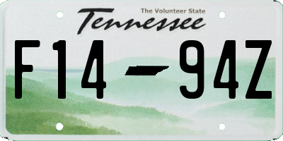 TN license plate F1494Z