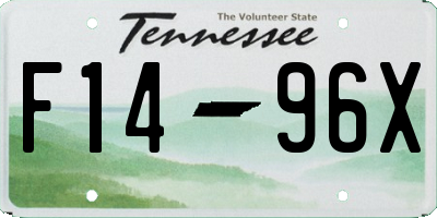 TN license plate F1496X