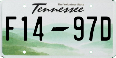 TN license plate F1497D