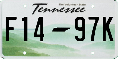TN license plate F1497K