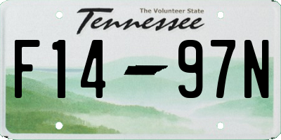 TN license plate F1497N