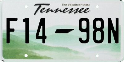 TN license plate F1498N