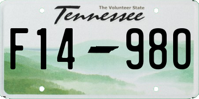 TN license plate F1498O
