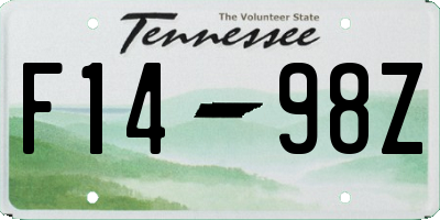 TN license plate F1498Z