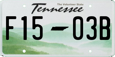 TN license plate F1503B