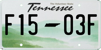 TN license plate F1503F