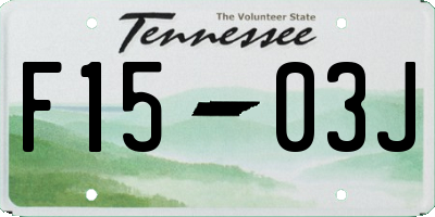 TN license plate F1503J