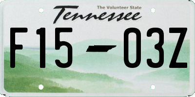 TN license plate F1503Z
