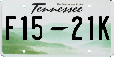 TN license plate F1521K