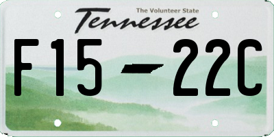 TN license plate F1522C