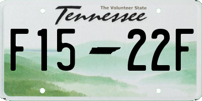 TN license plate F1522F