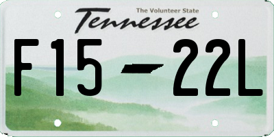 TN license plate F1522L