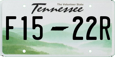 TN license plate F1522R