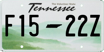 TN license plate F1522Z