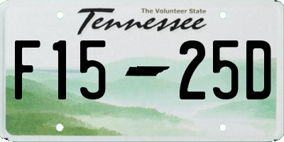TN license plate F1525D