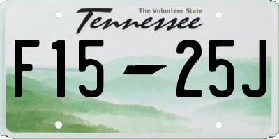 TN license plate F1525J