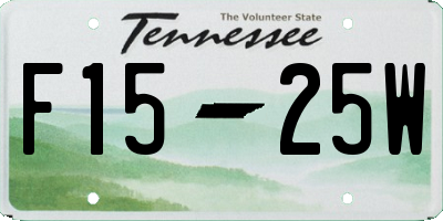 TN license plate F1525W