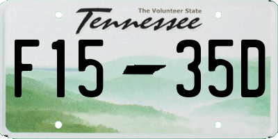 TN license plate F1535D