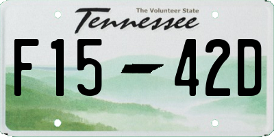 TN license plate F1542D
