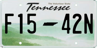 TN license plate F1542N
