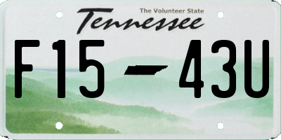 TN license plate F1543U