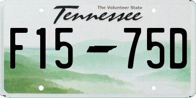 TN license plate F1575D