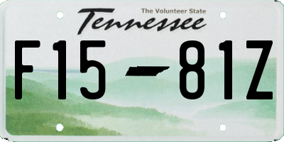 TN license plate F1581Z