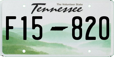TN license plate F1582O