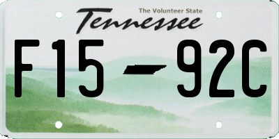 TN license plate F1592C