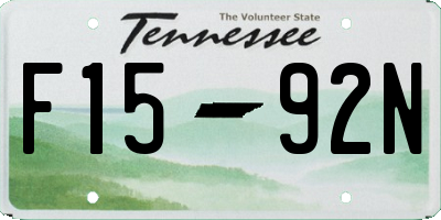TN license plate F1592N