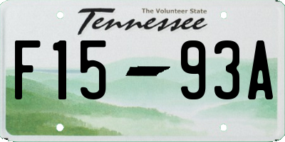 TN license plate F1593A