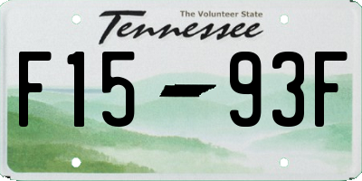 TN license plate F1593F