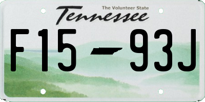 TN license plate F1593J