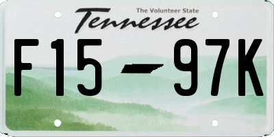 TN license plate F1597K