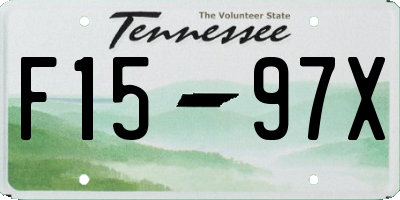 TN license plate F1597X