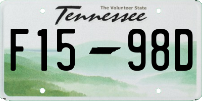 TN license plate F1598D