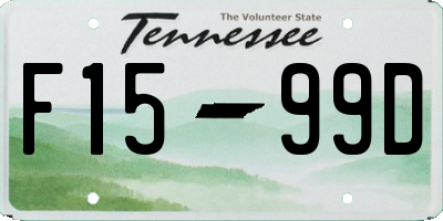 TN license plate F1599D