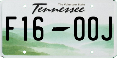 TN license plate F1600J
